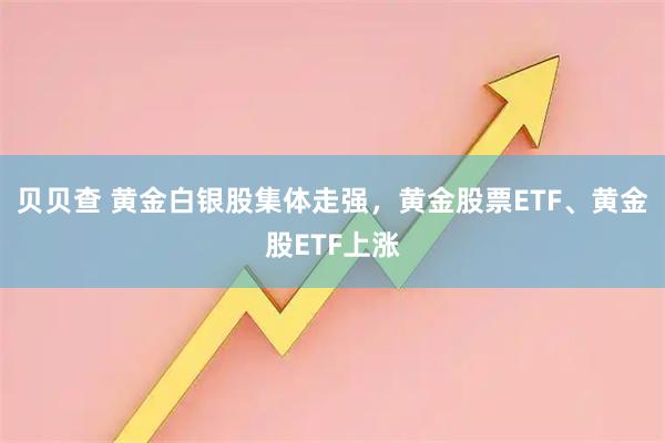 贝贝查 黄金白银股集体走强，黄金股票ETF、黄金股ETF上涨